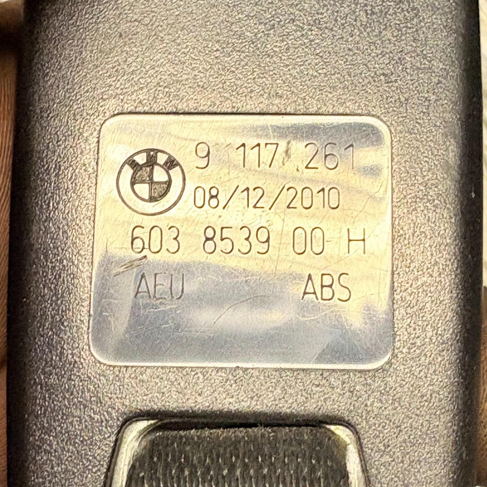 BMW 118 2011 Left Passenger Ns Rear Seat Belt Stalk Buckle 603 8539 00 H