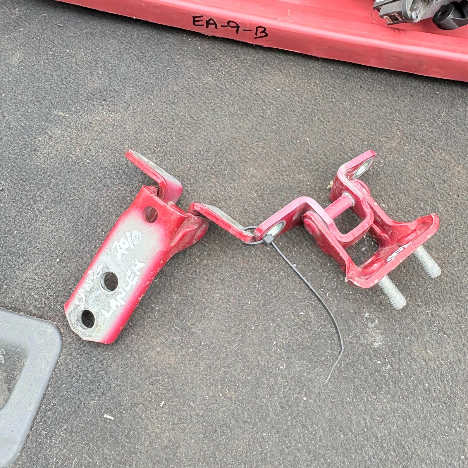 2010 MITSUBISHI LANCER GS2 OSR REAR DRIVER RIGHT SIDE DOOR HINGES PAIR