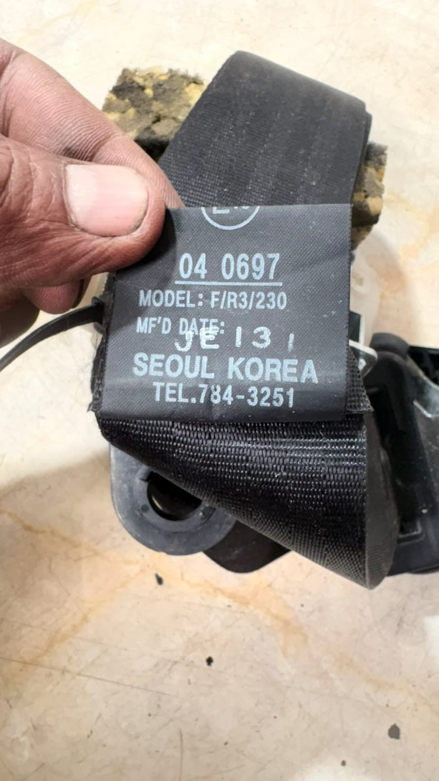 Hyundai Coup Right Offside Rear Seat Belt 784-3251 MK2