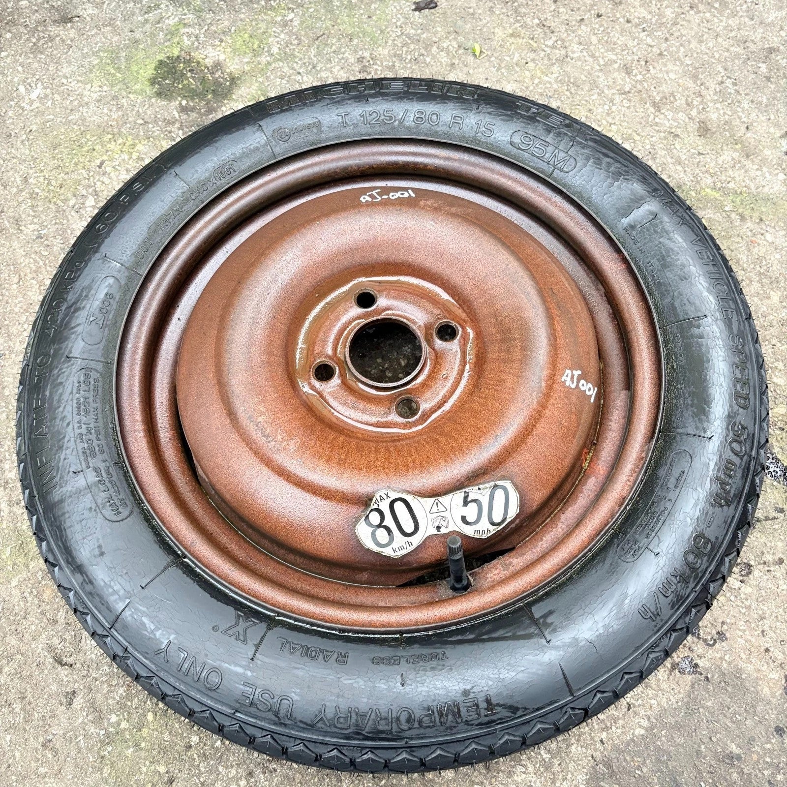 Rover 600 800 Series 15" Space Saver Spare Wheel 5x114.3&Michelin Tex T125/80R15