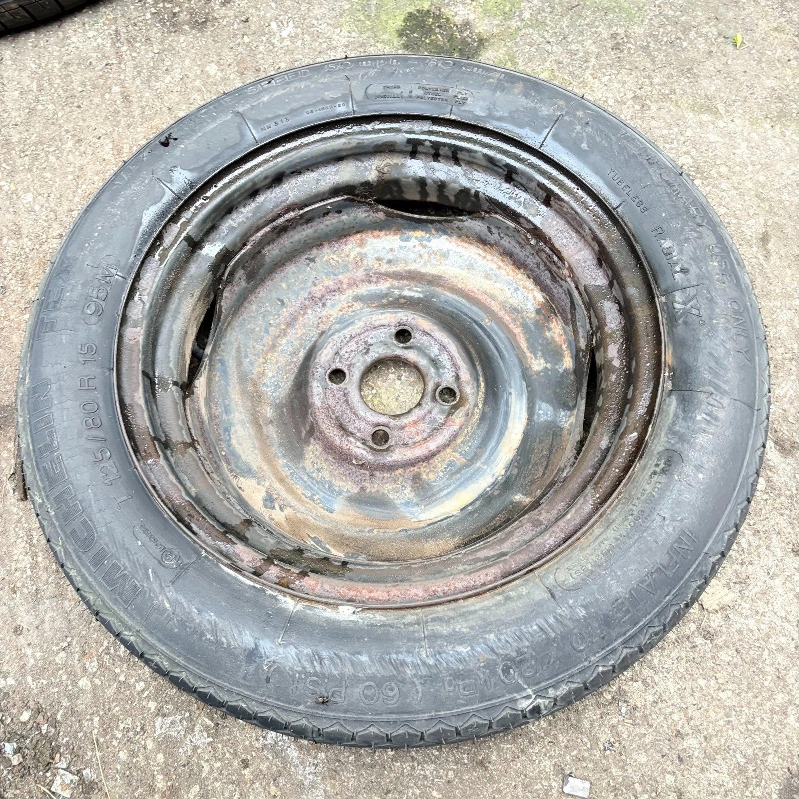 Rover 600 800 Series 15" Space Saver Spare Wheel 5x114.3&Michelin Tex T125/80R15