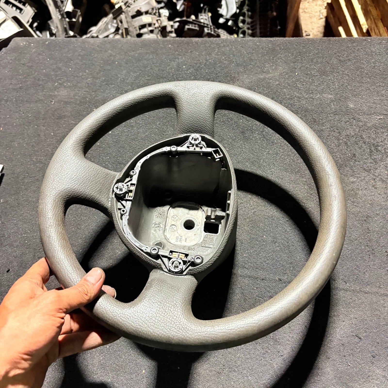 Fiat Punto Mk2 188 Steering Wheel Grey 3 Spoke TRW 1351C510 1999-2012