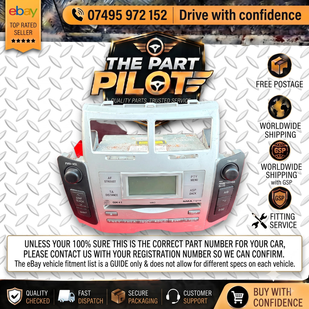 Toyota Yaris MK2 XP90 2006-2008 Radio CD MP3 Stereo Head Unit 86120-0D210 W58824