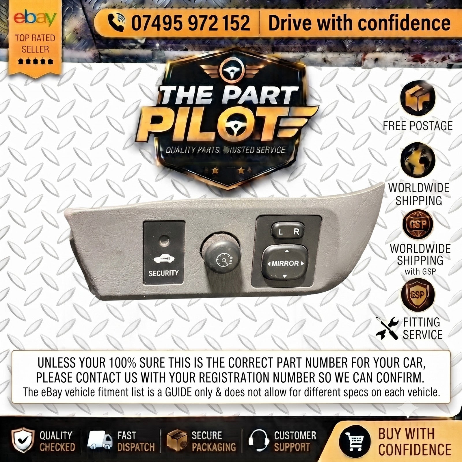 Toyota Corolla E12 2002-2006 Wing Mirror Electric Control Switch Button 183574