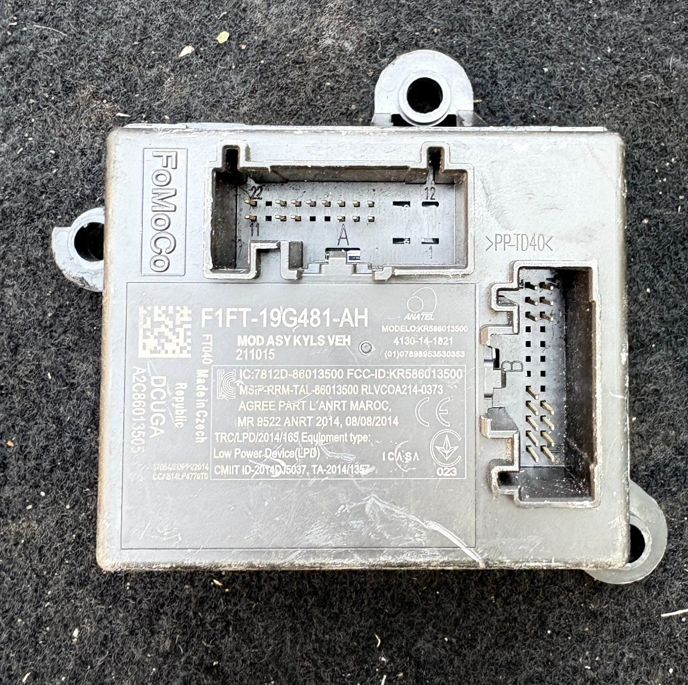 FORD FOCUS ST MK3 FACELIFT 2015-2018 KEYLESS ENTRY COMFORT MODULE F1FT-19G481-AH