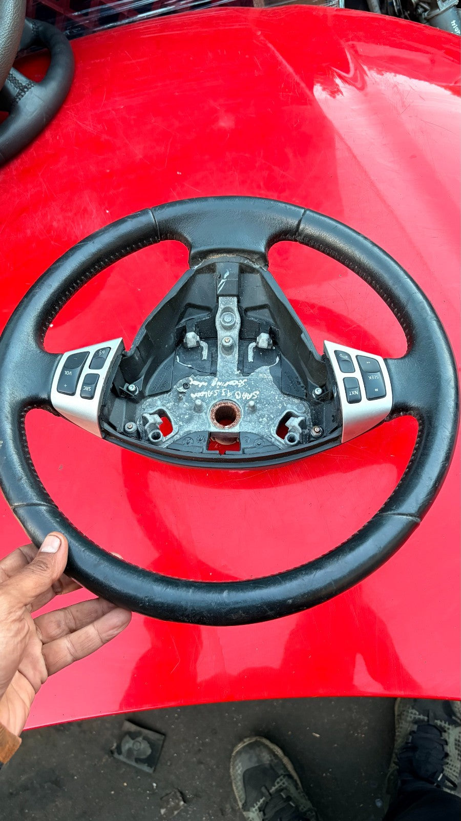 Saab 9-3 2003-2005 Leather Steering Wheel Multifunction Controls 6020815 1279674