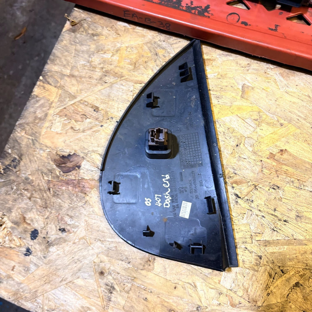 PEUGEOT 407 AIRBAG SWITCH DASHBOARD END PANEL 9651198777 OS