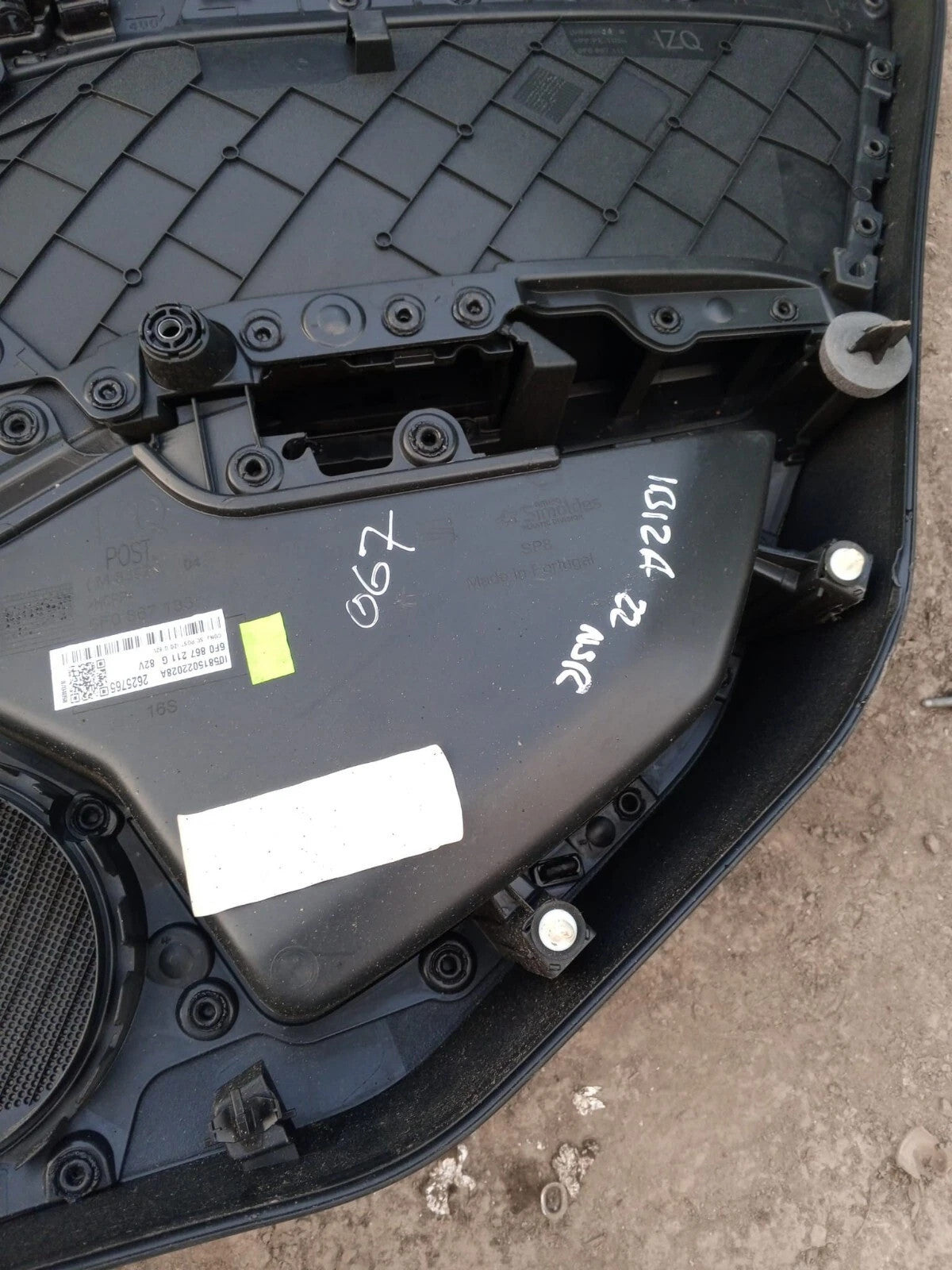 SEAT Ibiza 6F KJ1 5dr 2017-2026 Rear Left Nearside Door Card Black 6F0867211G