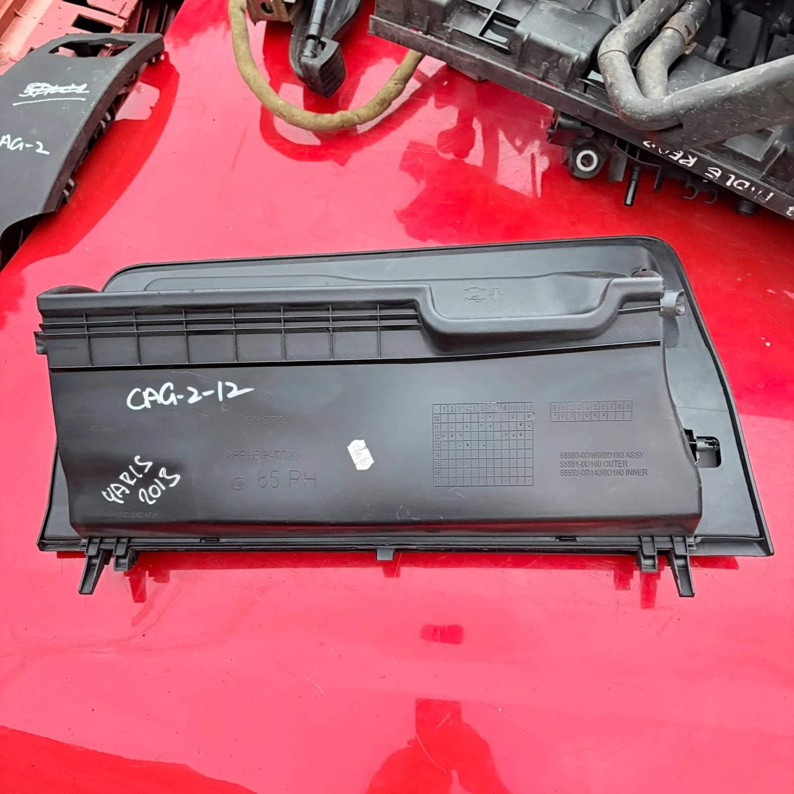 Toyota Yaris Mk3 XP130 Glove Box Door Lid Black RHD 55550-0D160 2011-2014
