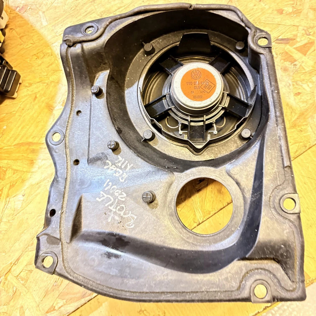 VW Beetle Convertible Rear Speaker, Plate & Module 1Y0090244C & 1y0035243J