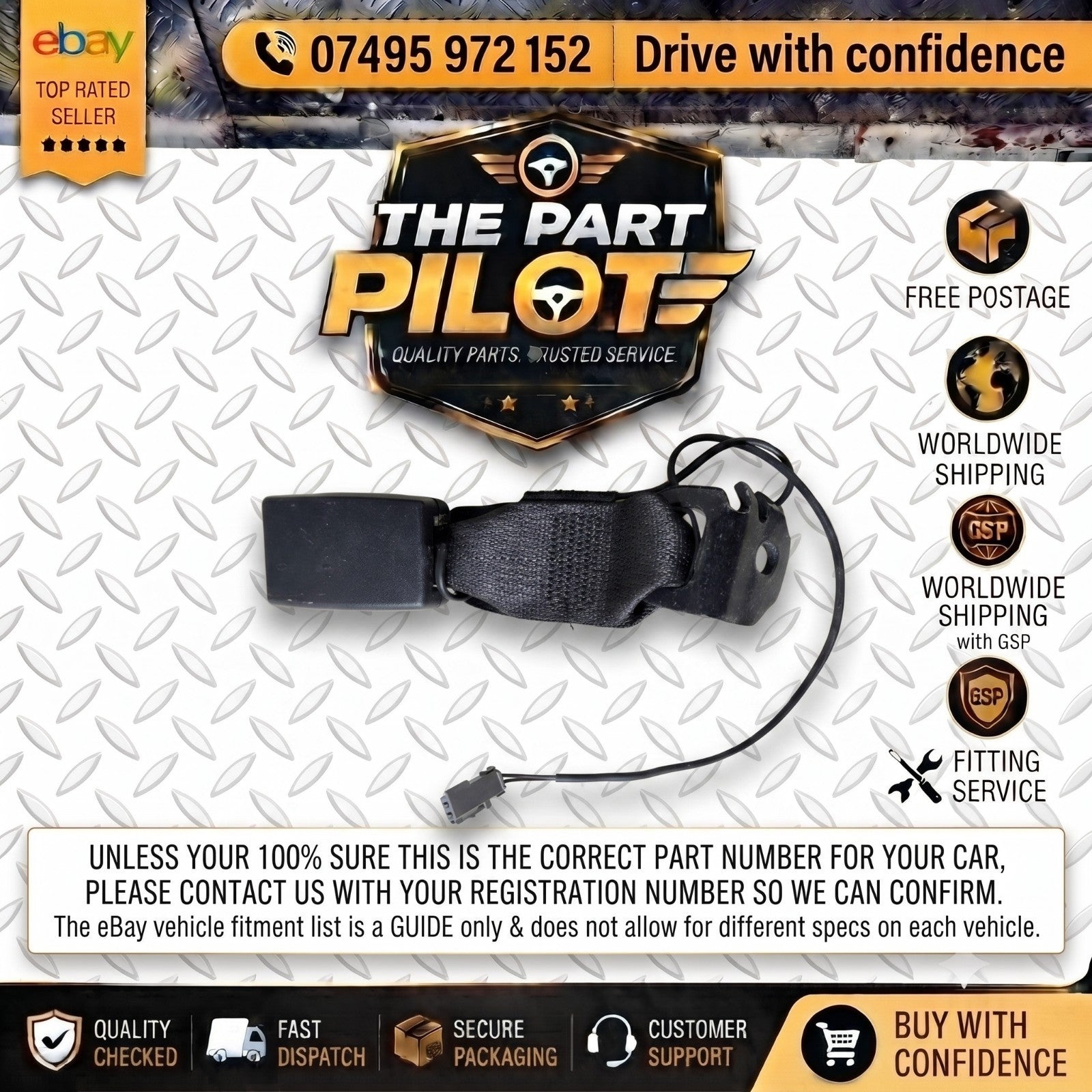 VAUXHALL CORSA E 2014-2019 REAR CENTRE MIDDLE SEAT BELT BUCKLE CLIP