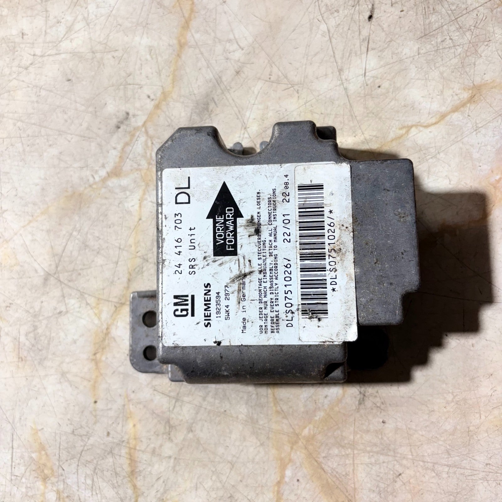VAUXHALL ASTRA G MK4 1998-2004 AIRBAG SRS ECU MODULE 24416703 5WK42977