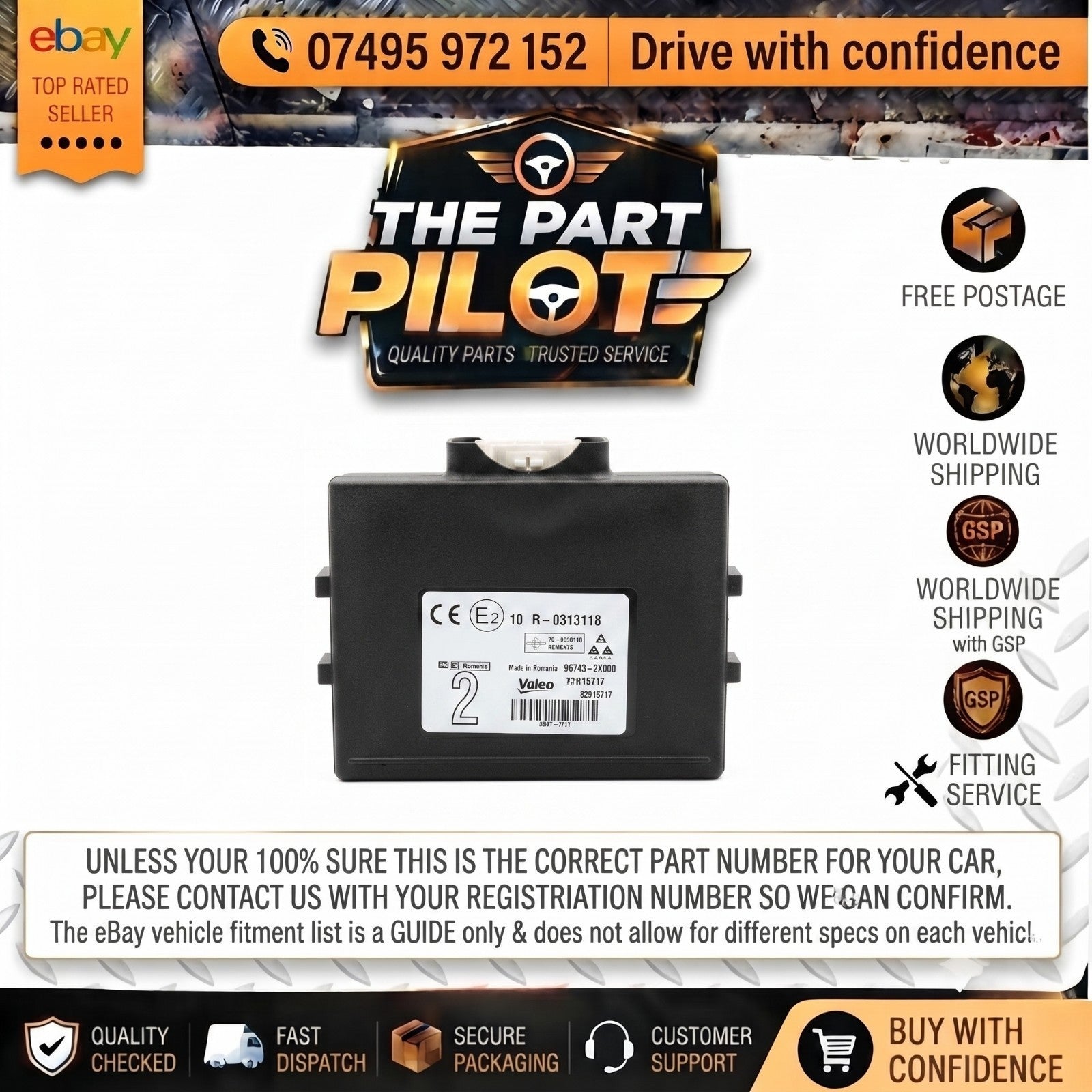 Citroen C1 Peugeot 108 Toyota Aygo Mk2 2014-2021 Valeo Door Lock ECU 89740-0H040