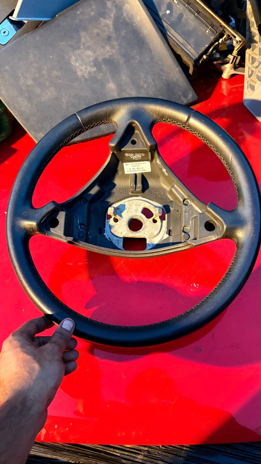PORSCHE Cayenne 2007-2010 Steering Wheel Leather Black 61569180B 957 9PA