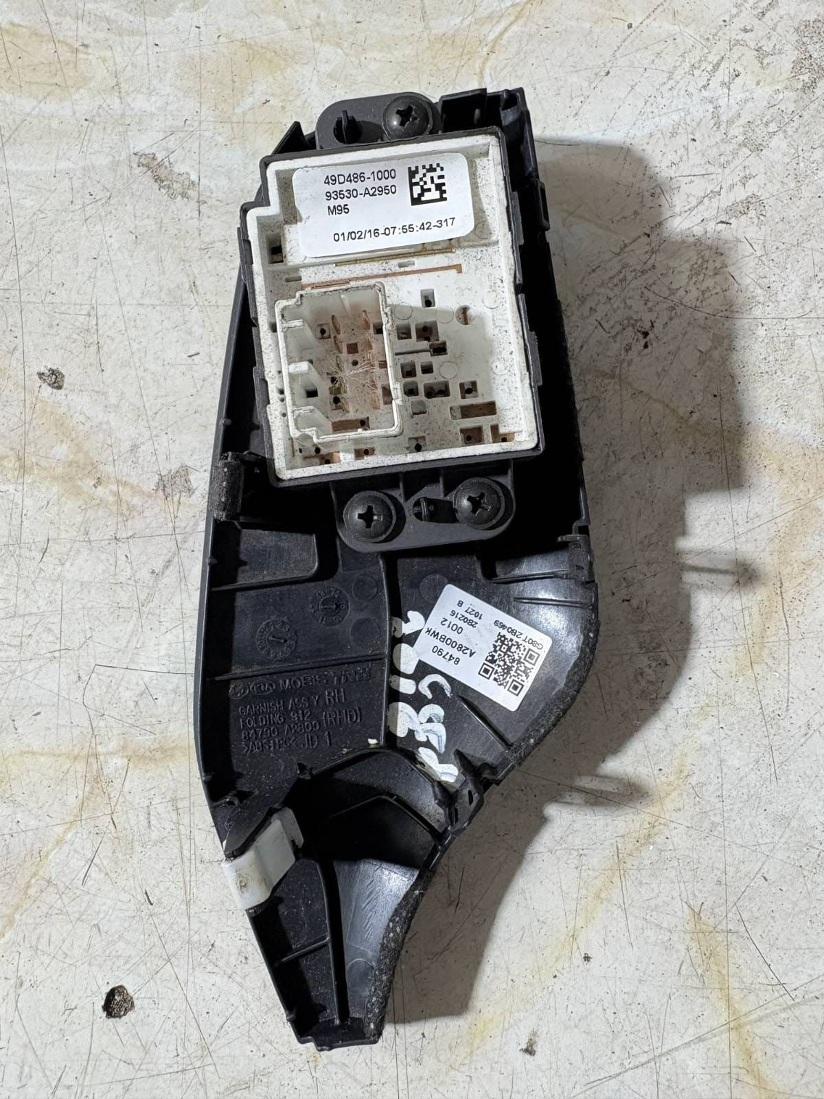 2016 KIA CEED POWER FOLD MIRROR SWITCH CONTROL 84790A2800