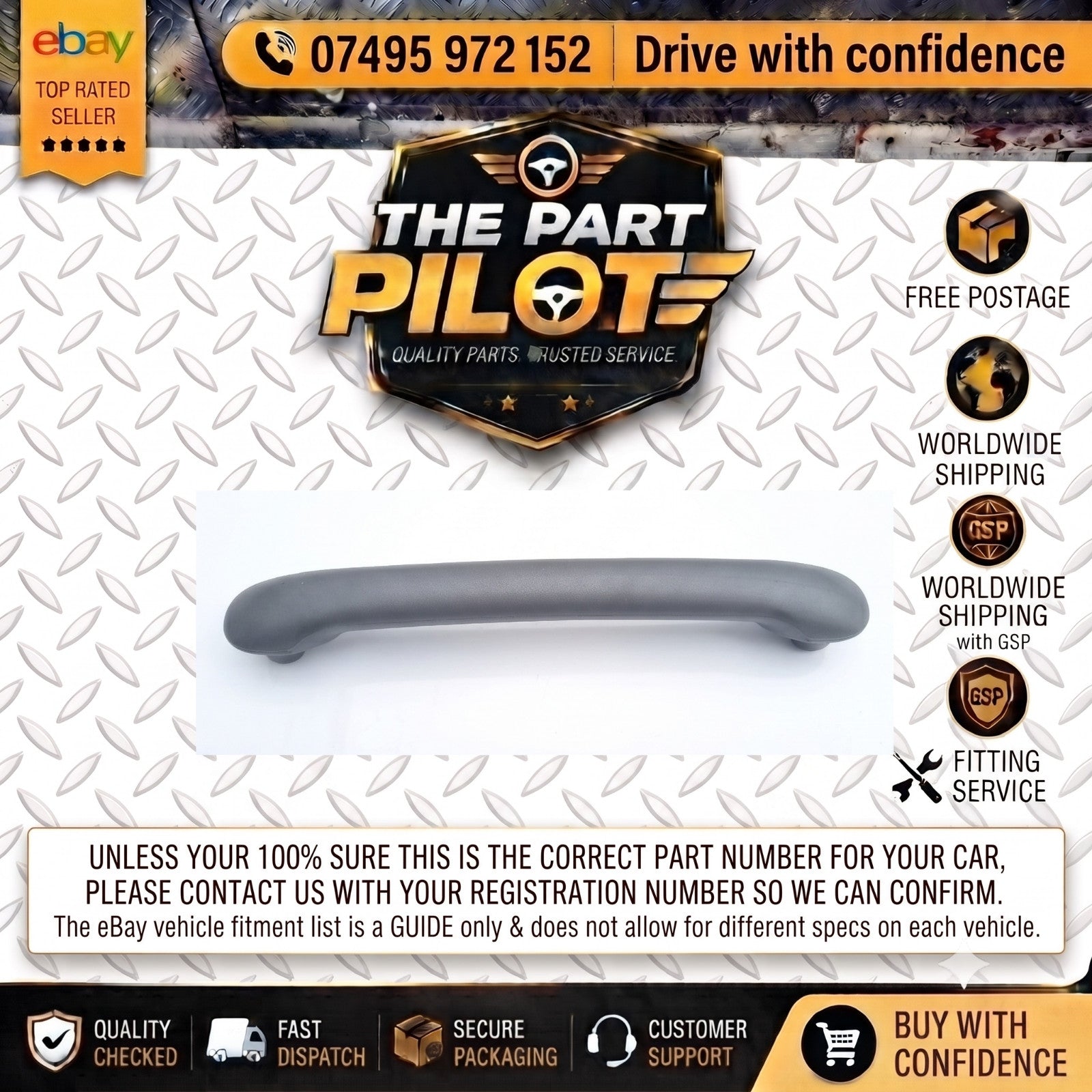 SUZUKI SMART 2003 FRONT LEFT PASSENGER SIDE INTERIOR ROOF GRAB HANDLE