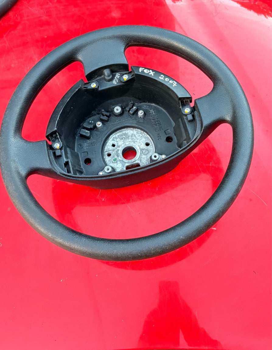 VW VOLKSWAGEN FOX 2005-2012 3 SPOKE STEERING WHEEL BLACK 5Z0419091AC