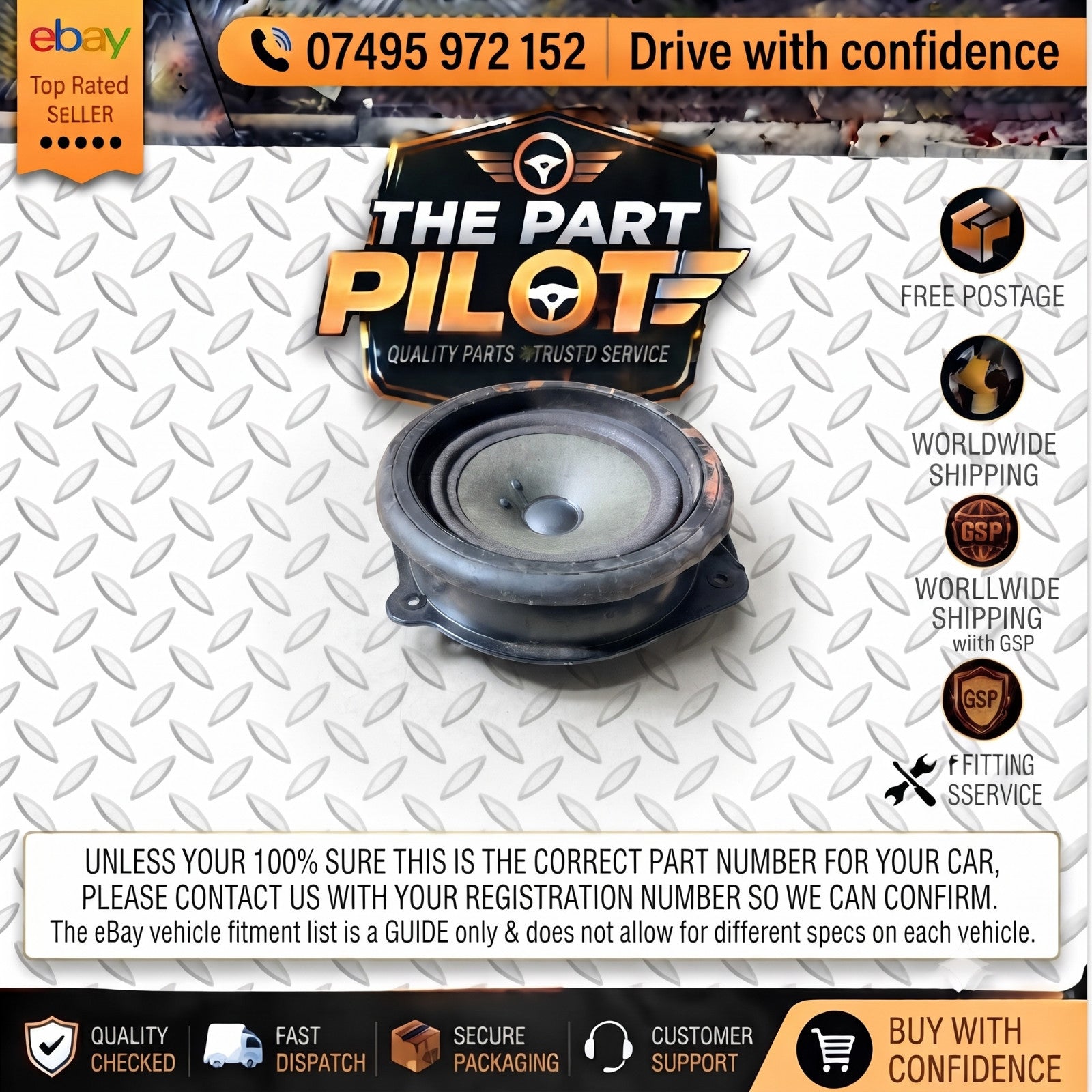 Audi A4 Door Speaker B6/b7 Models Bose 8e0 035 411 B