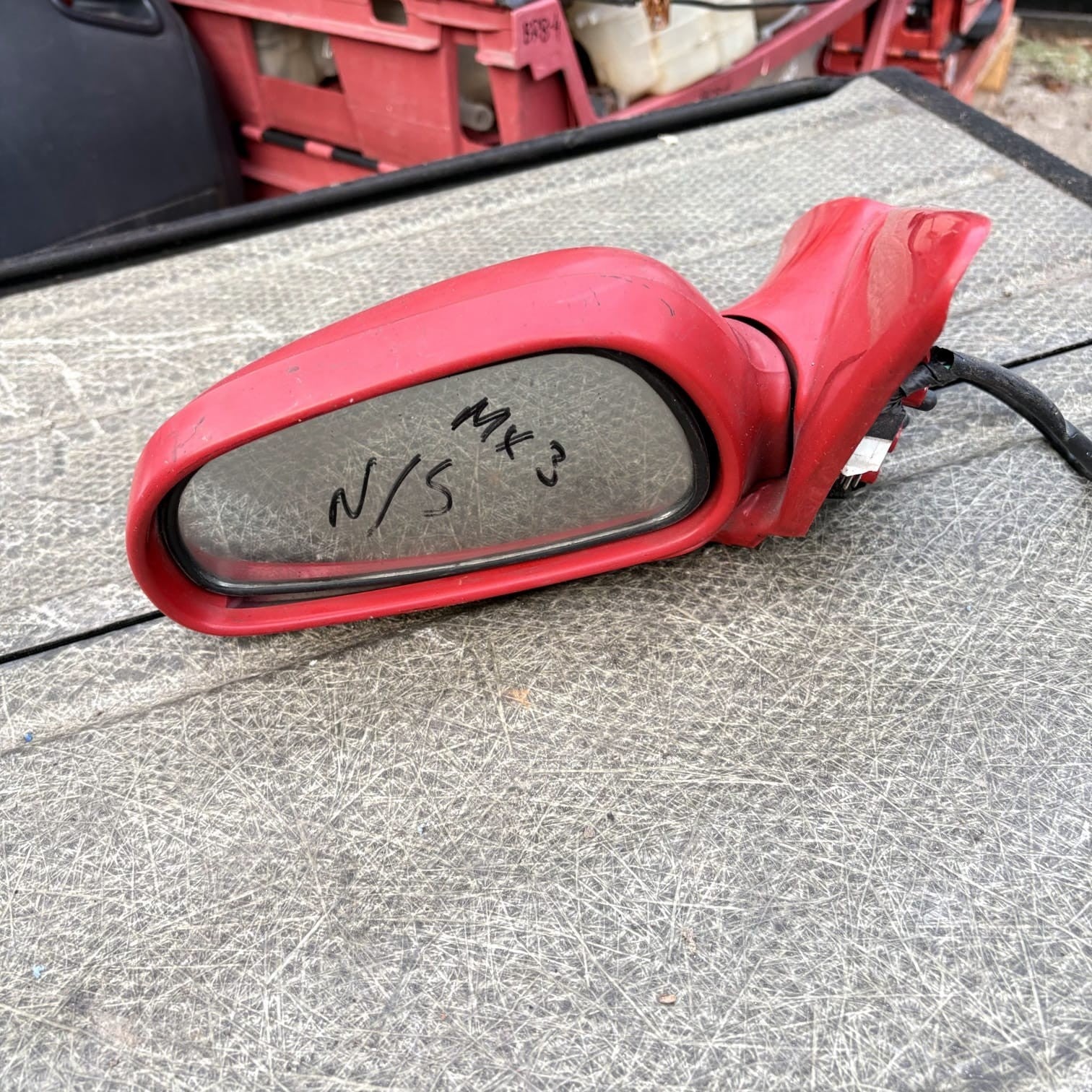 Mazda MX-3 1991-1998 Left Passenger Electric Wing Mirror E13010519 SVM484 Red