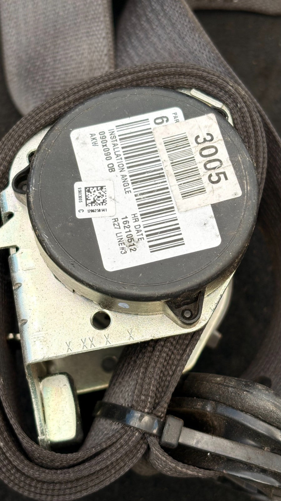 CHEVROLET AVEO 2013 LEFT SIDE REAR N/S/R SEAT BELT 6150326C