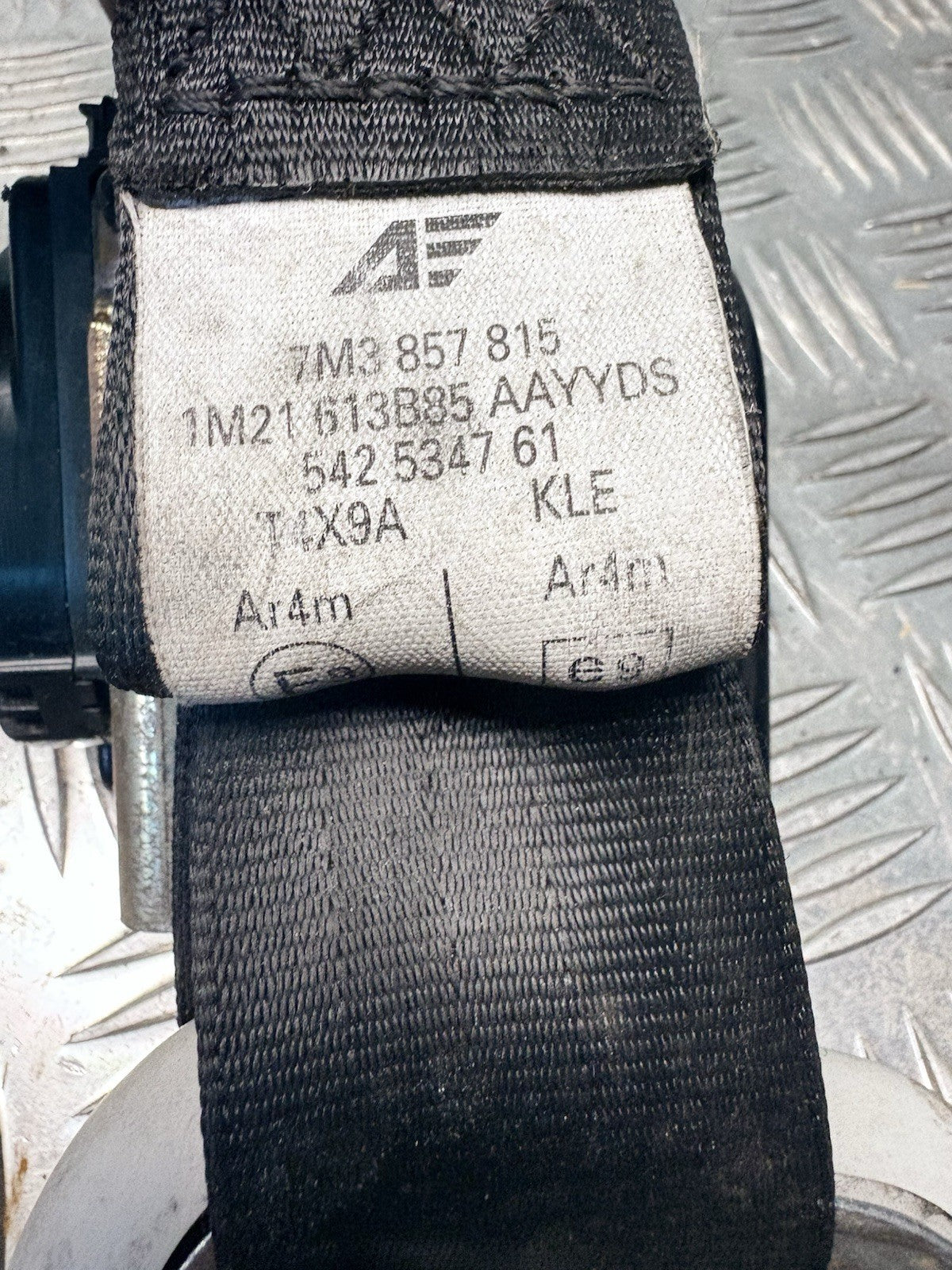 Seat Alhambra Left Passenger Ns Rear 3rd Row Seat Belt 7M3857815B MK1 2003-07A
