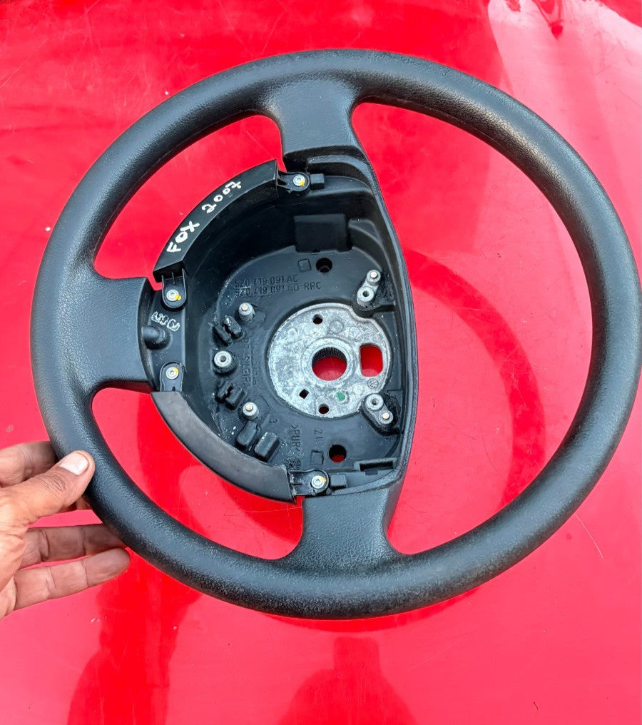 VW VOLKSWAGEN FOX 2005-2012 3 SPOKE STEERING WHEEL BLACK 5Z0419091AC