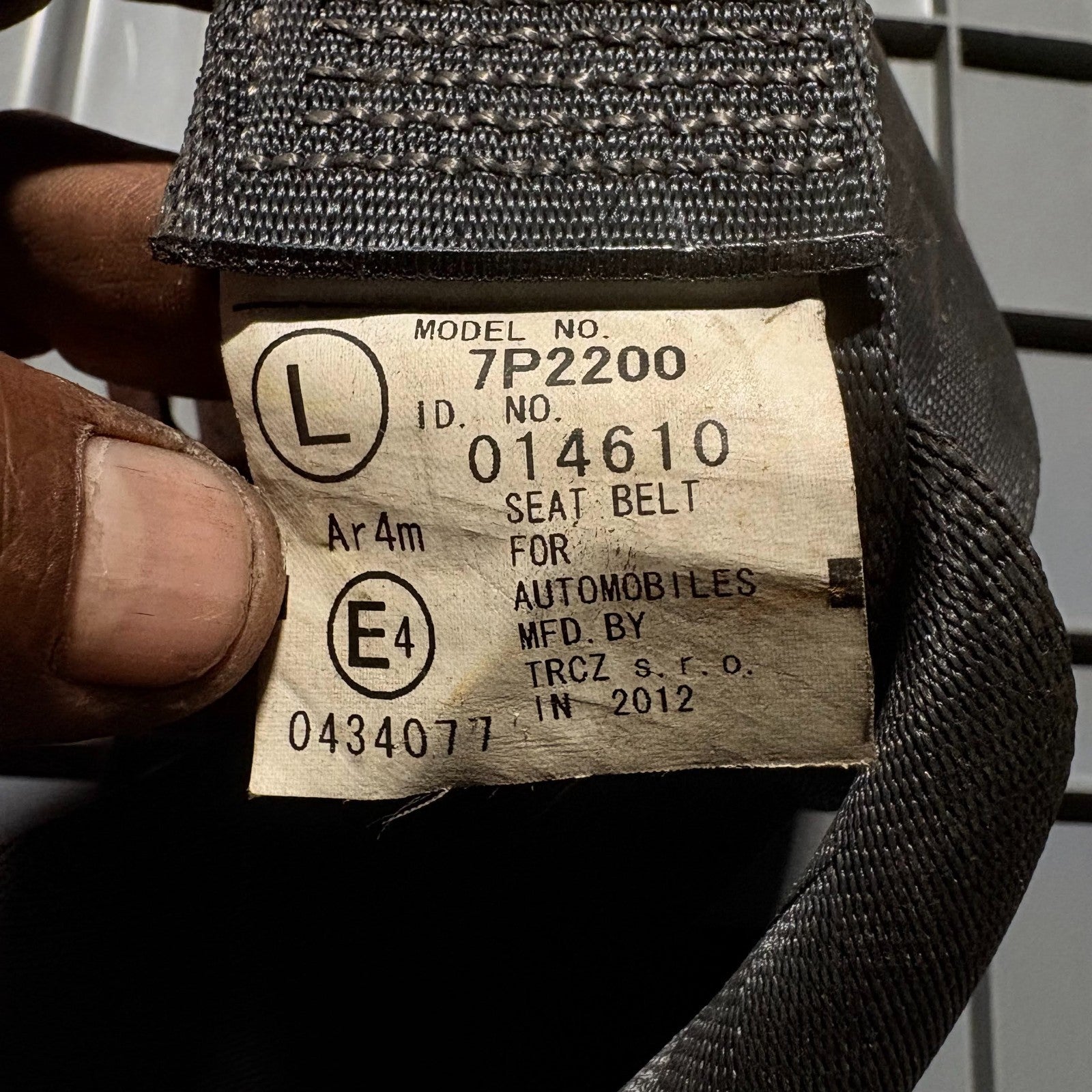 Seat Belt Left Rear Fits For TOYOTA AYGO 0434077