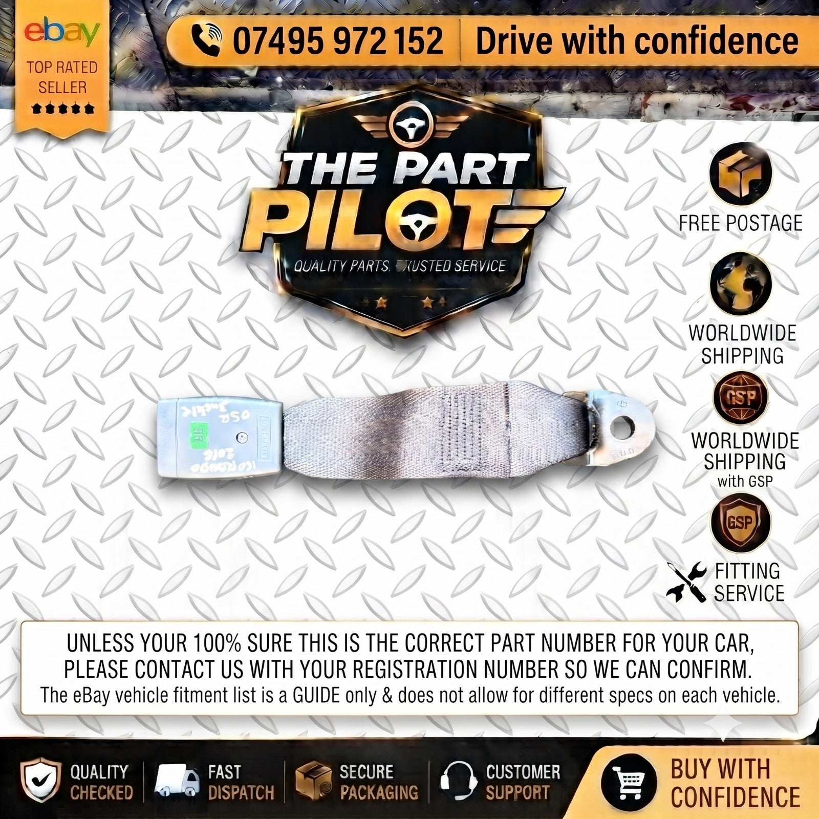 SSANGYONG KORANDO 2010-2019 REAR CENTER RIGHT SEAT BELT BUCKLE CATCH