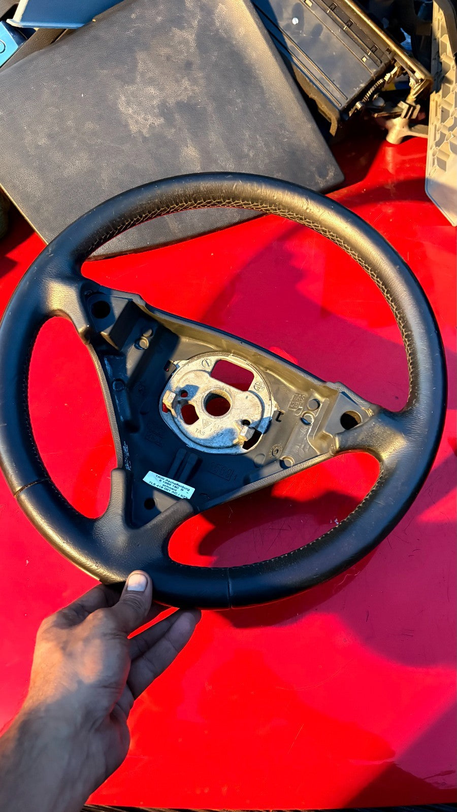 PORSCHE Cayenne 2007-2010 Steering Wheel Leather Black 61569180B 957 9PA