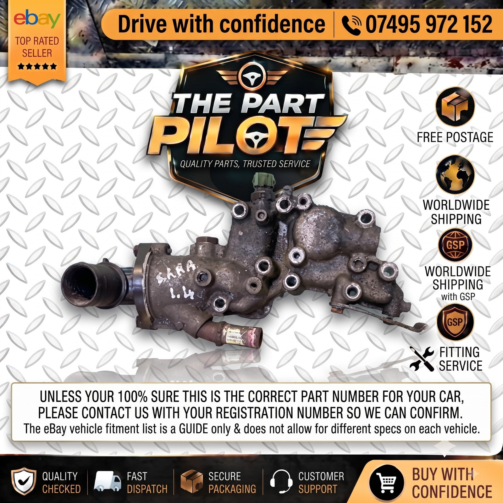 Citroen Xsara 1.4i TU3JP Thermostat Housing Water Outlet N1 N2 1997-2005