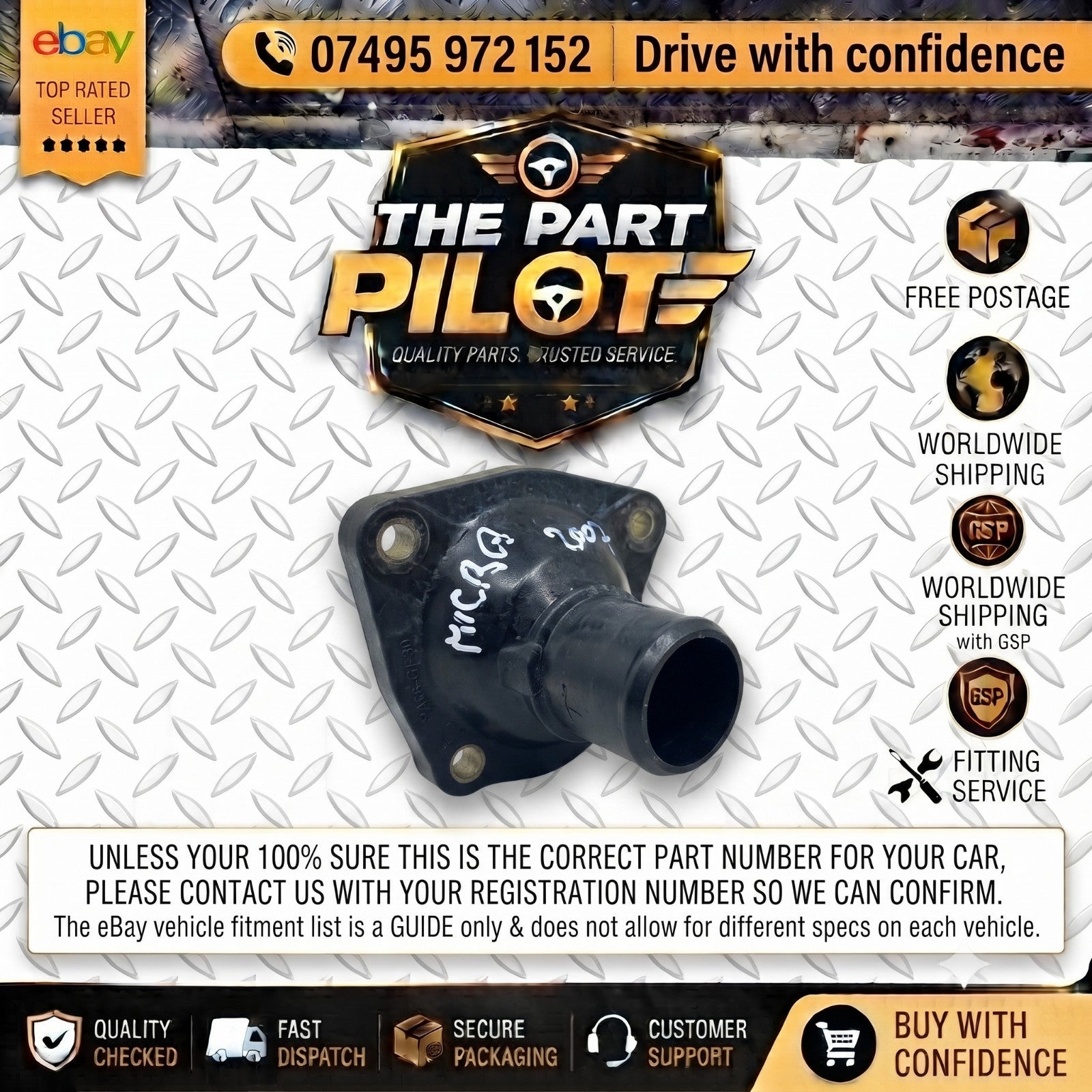 NISSAN MICRA K12 2005-2010 1.2 1.4 WATER COOLANT THERMOSTAT HOUSING COVER