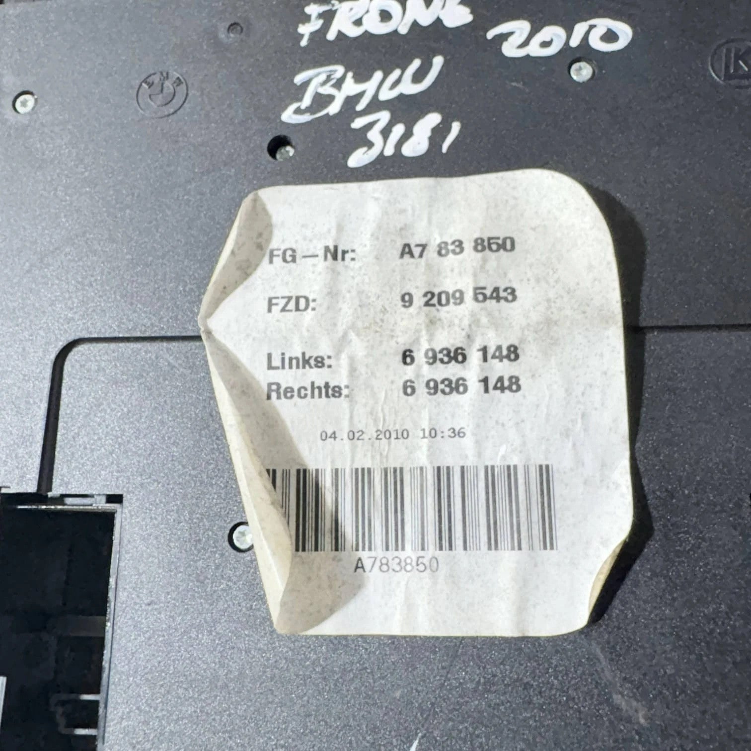 2010 BMW 1 Series E81 E87 Interior Front Roof Light Courtesy 6936148
