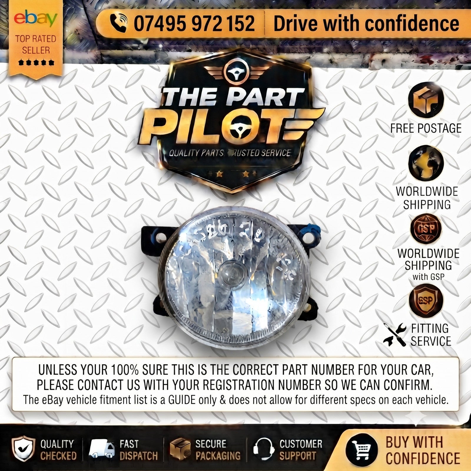 Citroen Picasso 2010 Front Left Fog Light Lamp N/S NSF Passenger Side