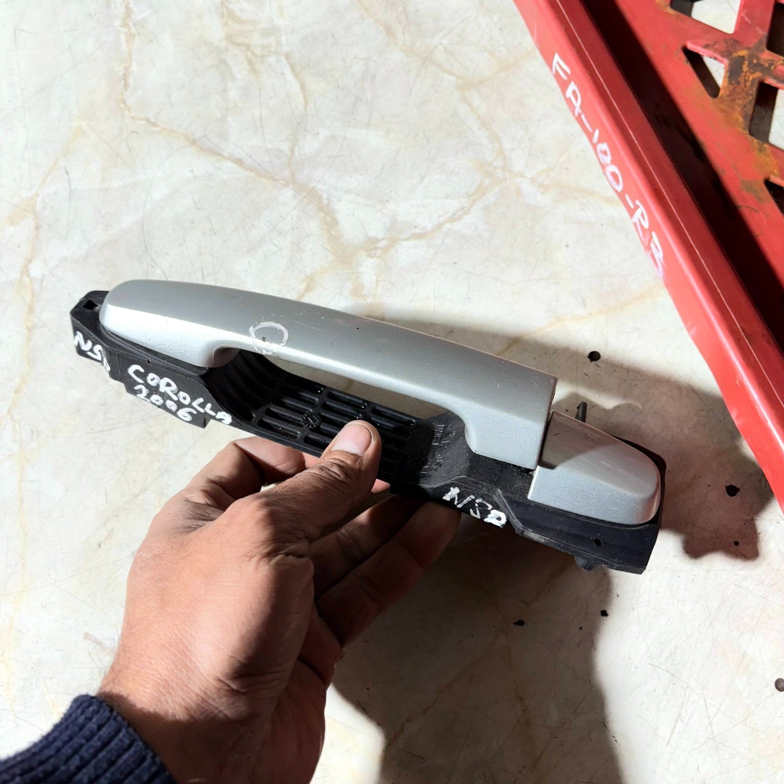 Toyota Corolla MK9 E120 2002-2007 NSR Rear Left Exterior Rear Door Handle Silver