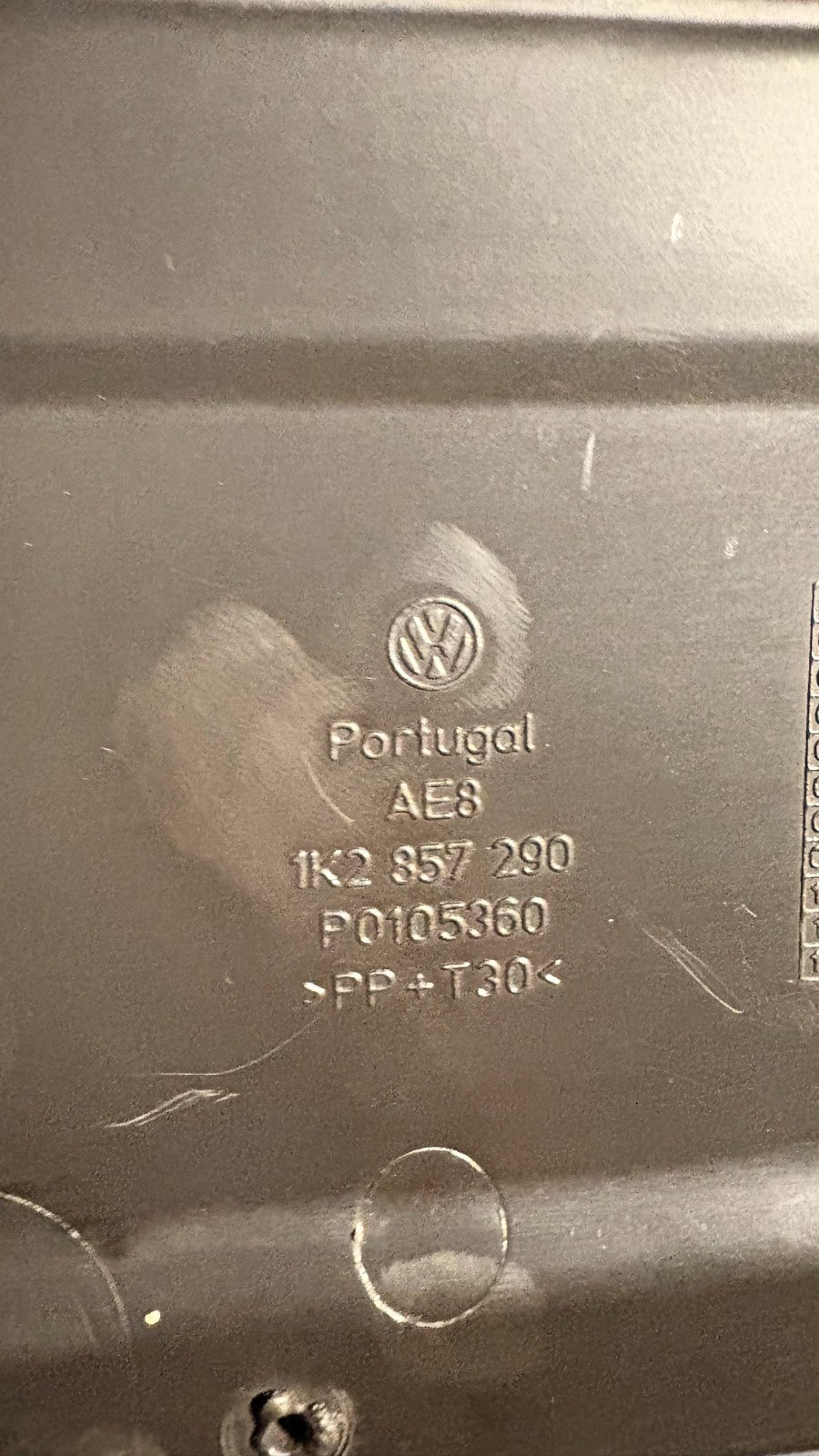 VW SCIROCCO 2009 GLOVE BOX 1K2 857 290