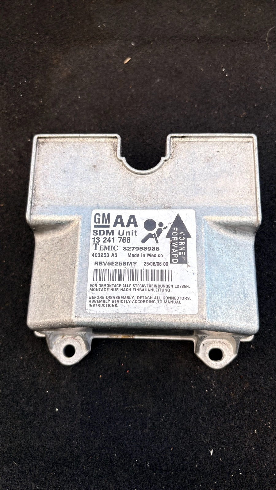 Vauxhall Zafira B 2005-2009 Airbag Control Module SRS ECU 13241766 IDENT AA