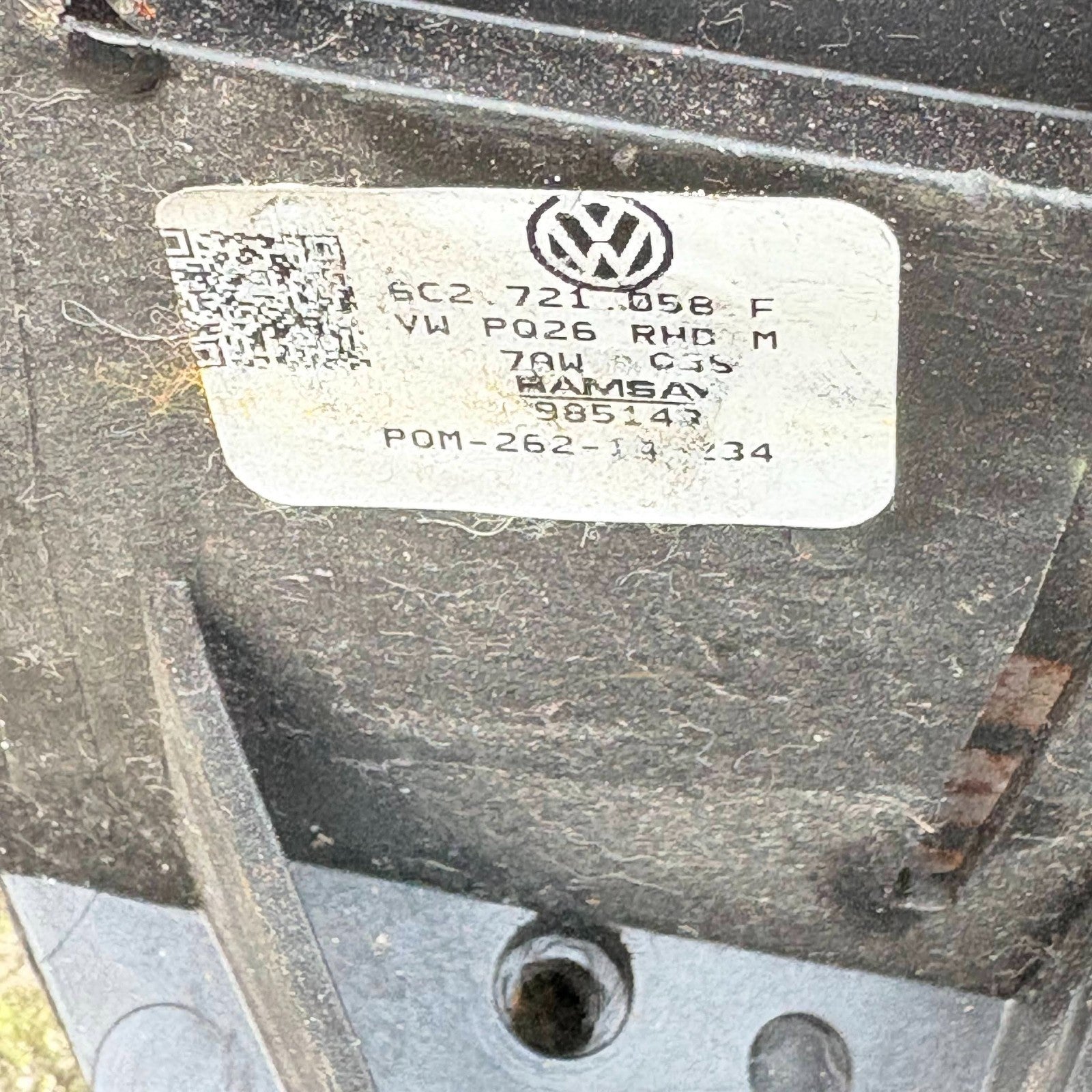 VW Polo 6C 2014-2017 Manual Brake and Accelerator Pedal Assembly 6C2721058F
