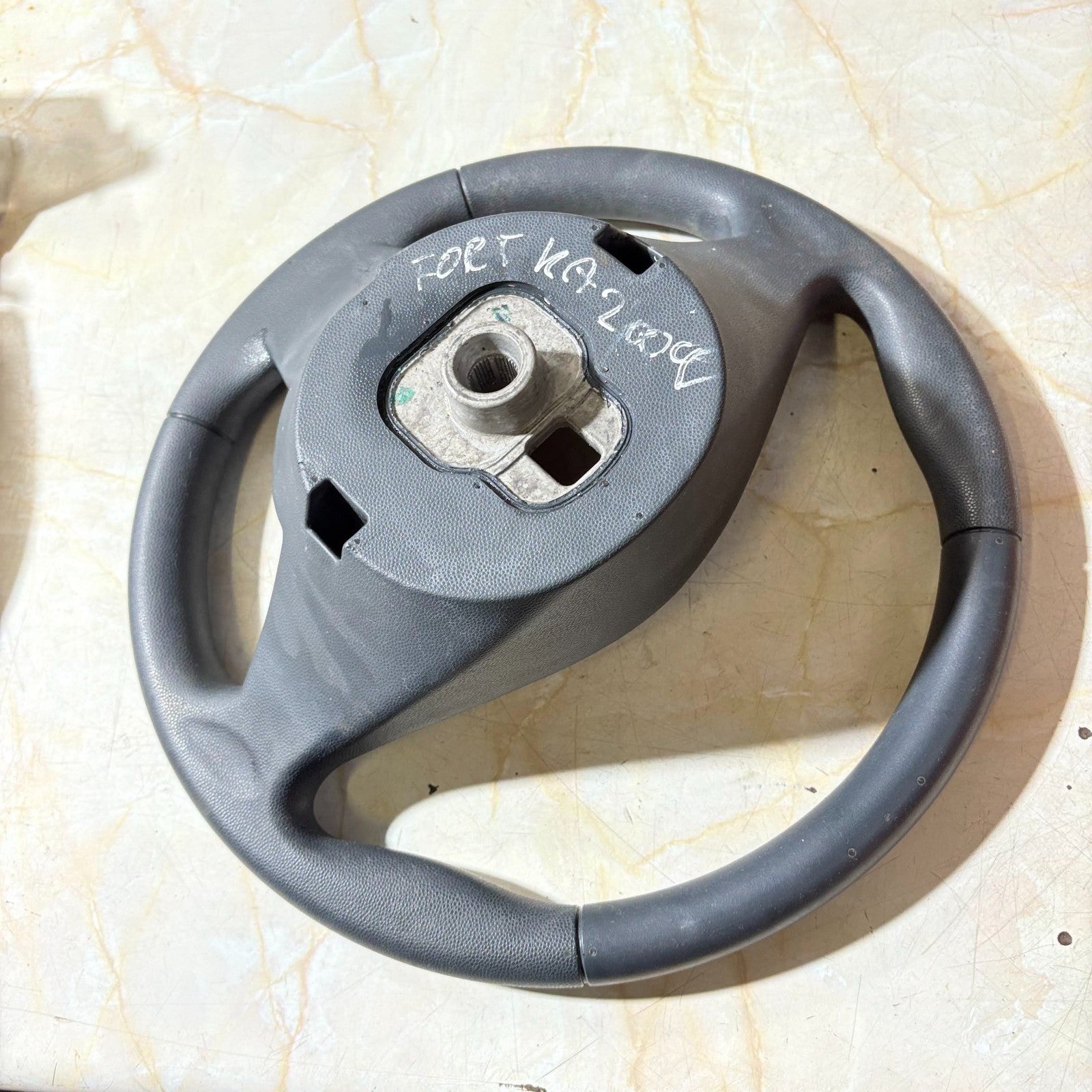 FORD KA MK2 BLACK LEATHER STEERING WHEEL 2008-2016 THREE SPOKE