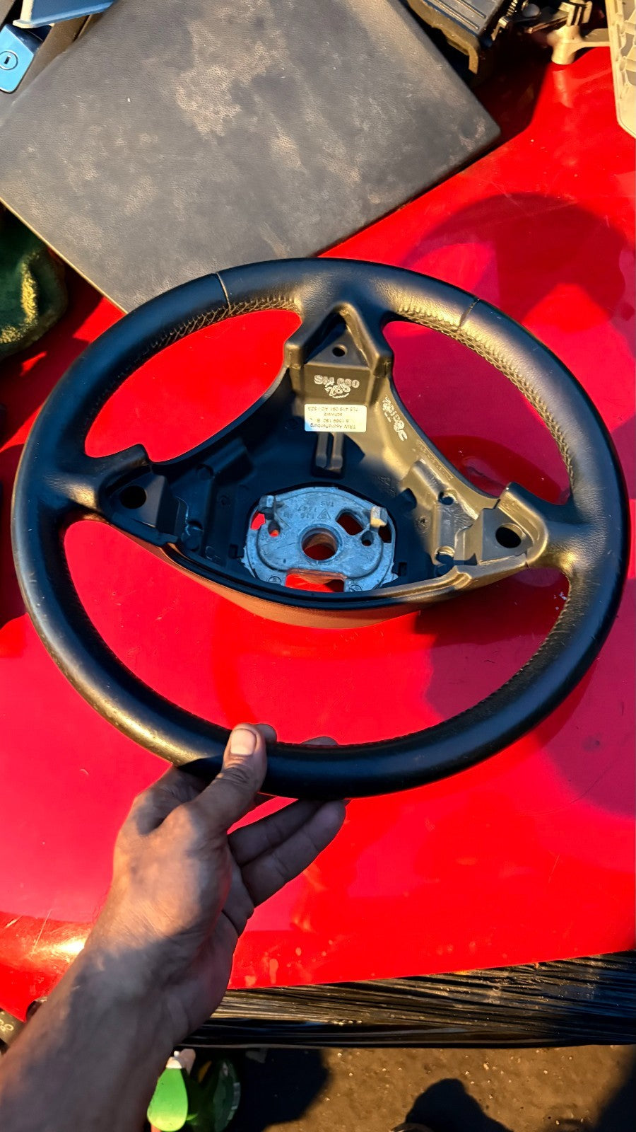 PORSCHE Cayenne 2007-2010 Steering Wheel Leather Black 61569180B 957 9PA
