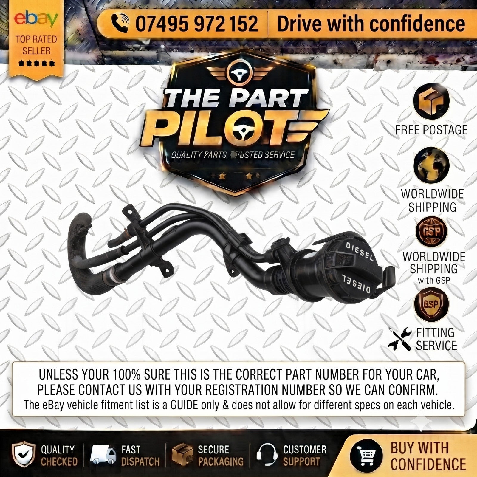 KIA SPORTAGE QL MK4 1.6 1.7 2.0 CRDi DIESEL FILLER NECK 2016-2021 31030F1900