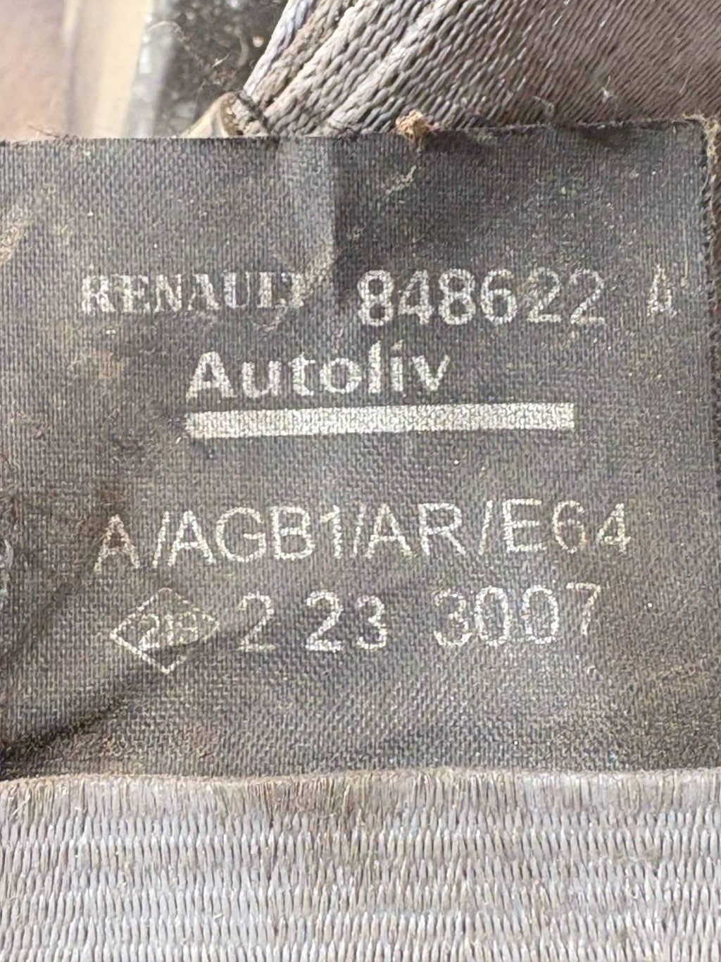 RENAULT MEGANE 2002 NSR RIGHT REAR SEAT BELT 848622A