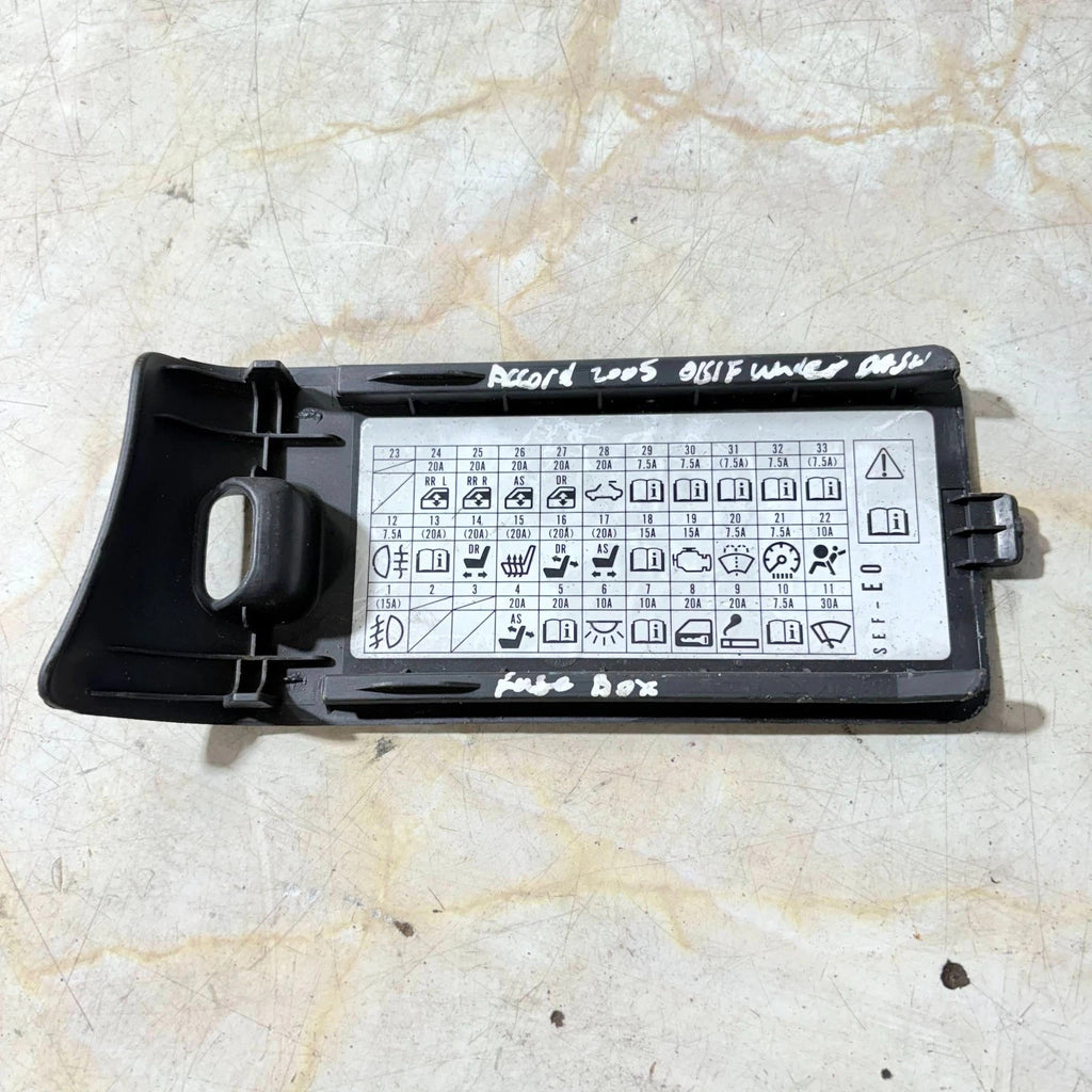 Honda Accord 2002-2007 Interior Under Dash Fuse Box Cover Lid Front Right RHD
