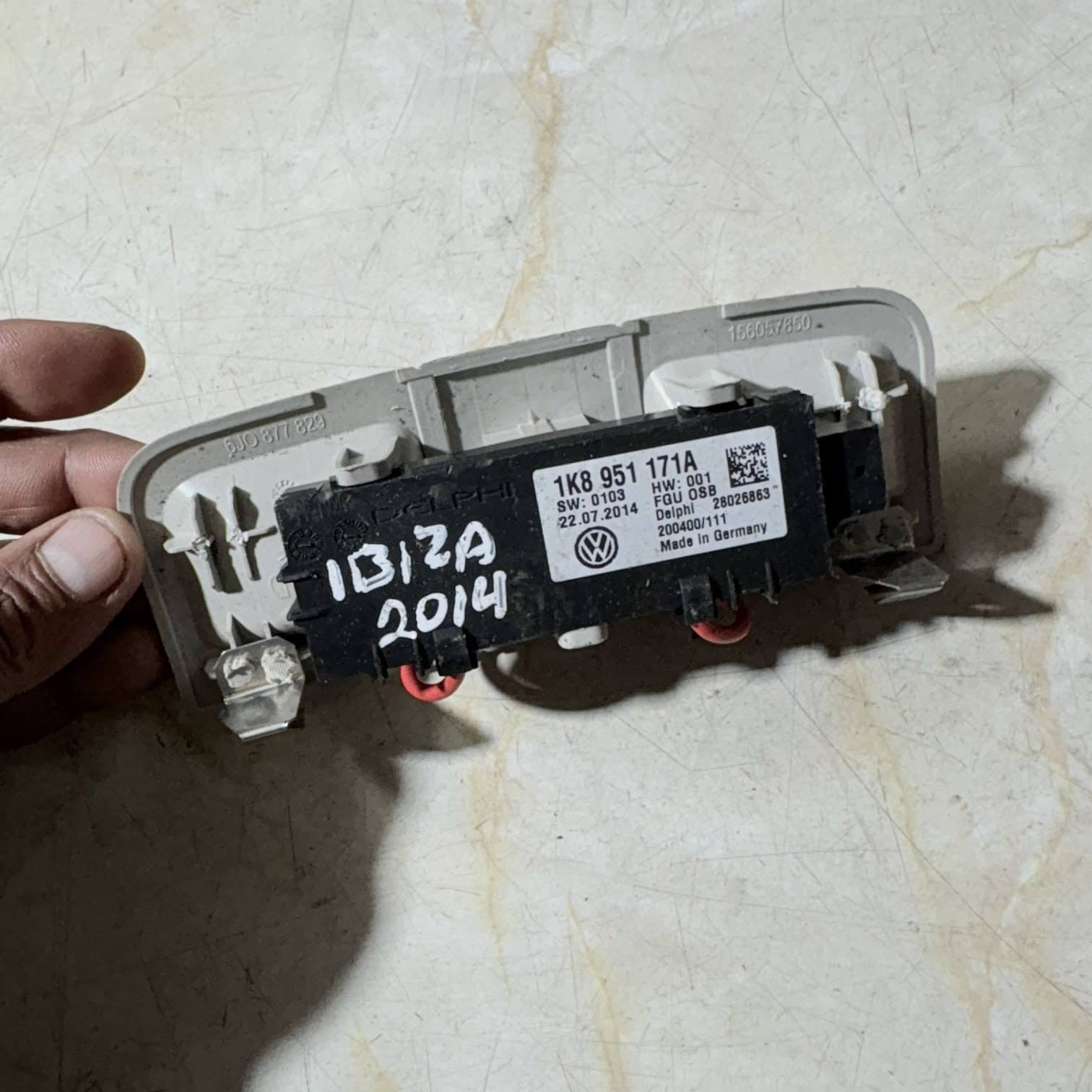 VW SEAT IBIZA MK4 ALARM SENSOR 1K8951171A ROOF INTERIOR 2004