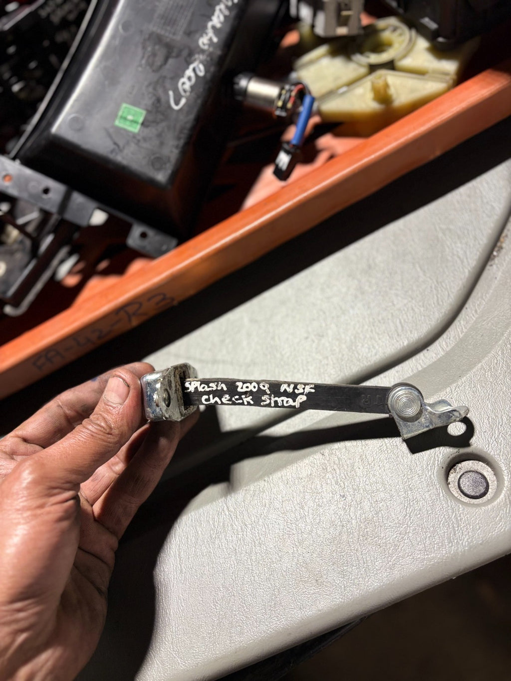 SUZUKI SPLASH DOOR CHECK STRAP PASSENGER FRONT LEFT SIDE 2008-2014
