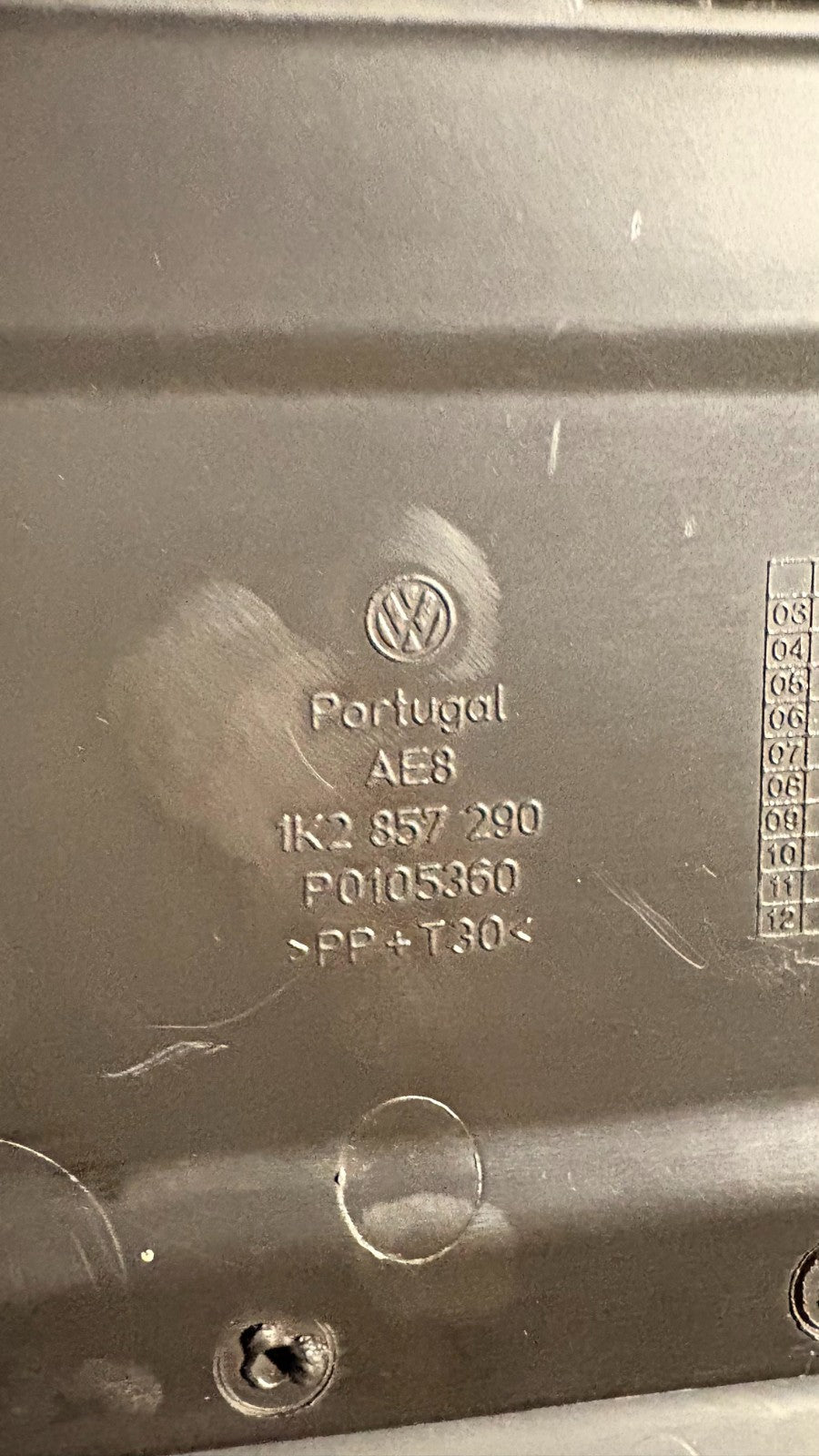 VW SCIROCCO 2009 GLOVE BOX 1K2 857 290