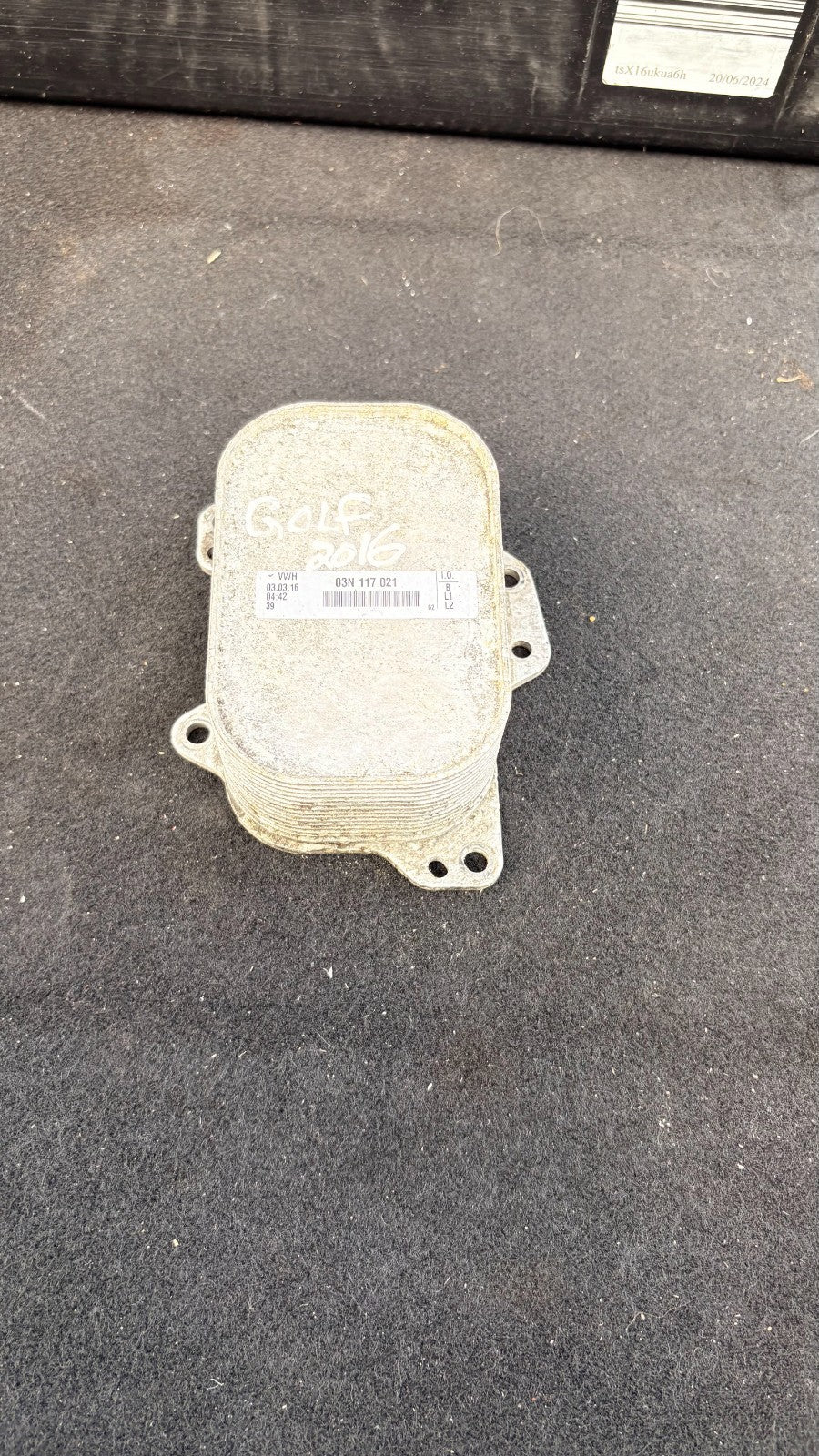 VW Golf 2016 Engine Oil Cooler 03N117021