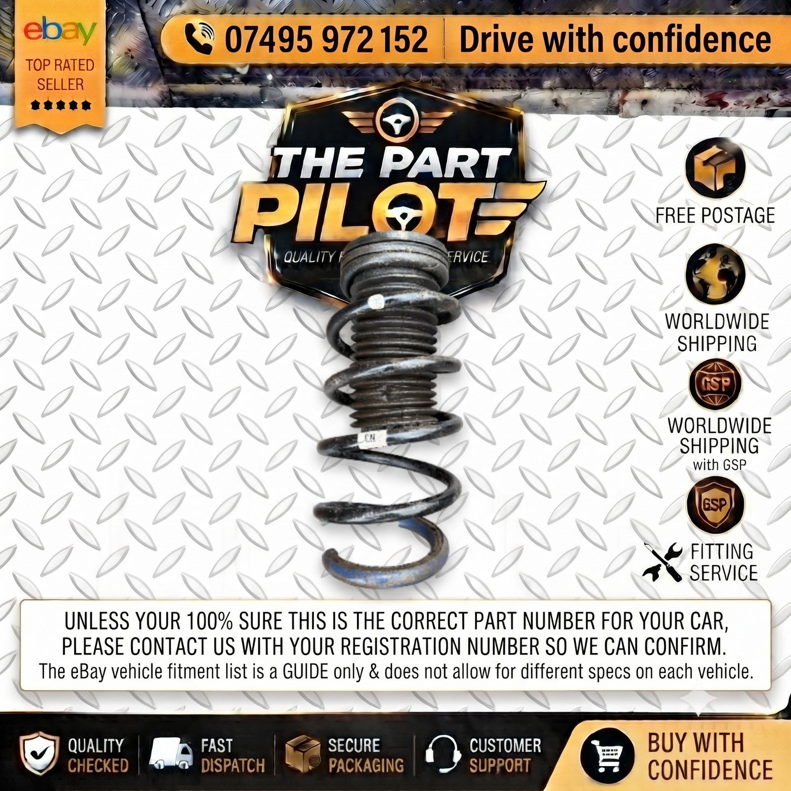 Skoda Fabia Mk2 5J 2007-2014 Front Right Suspension Strut & Coil Spring Assembly