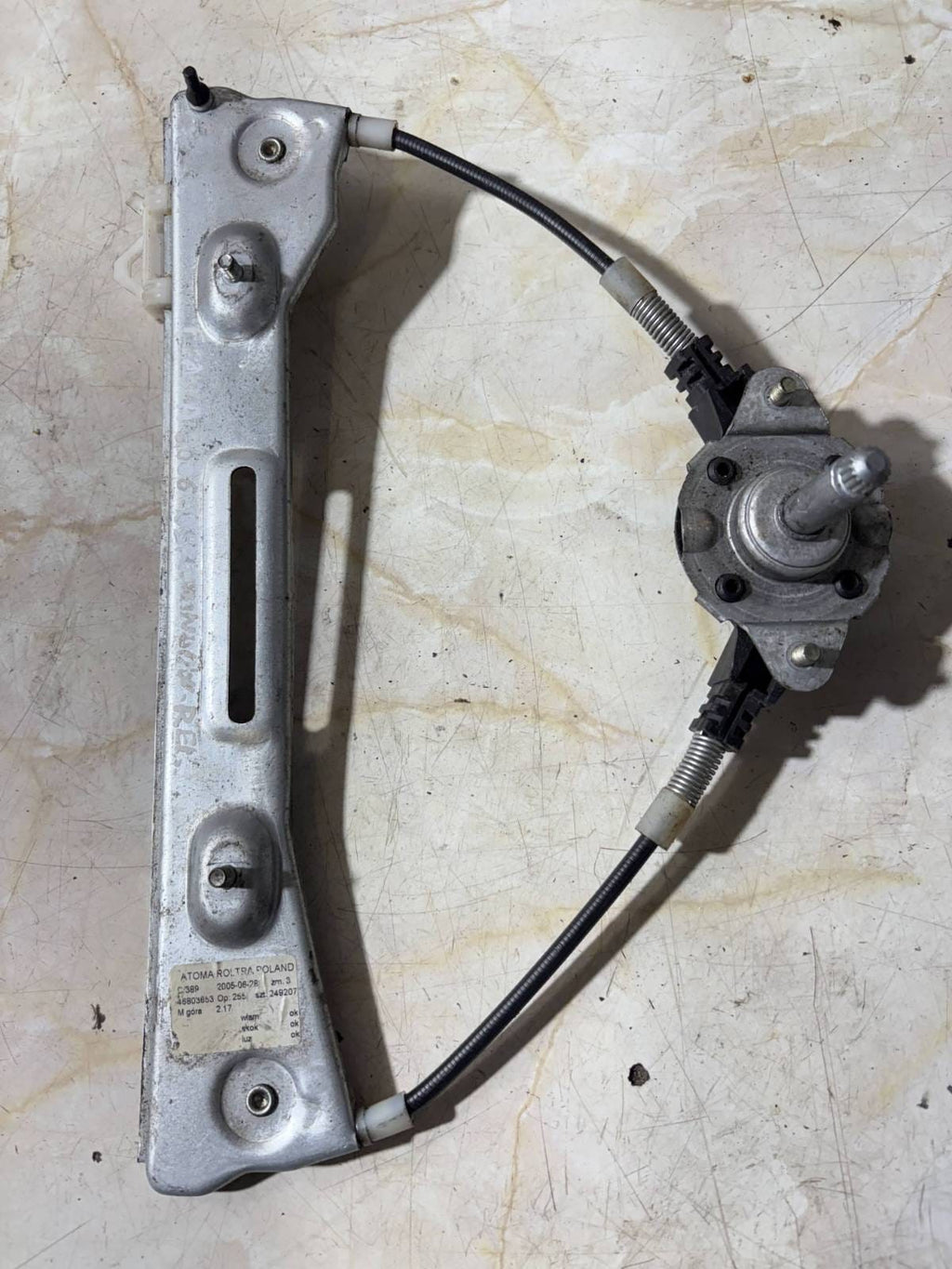 Fiat Panda Right Driver O/S Rear Manual Window Regulator 46803653 2006