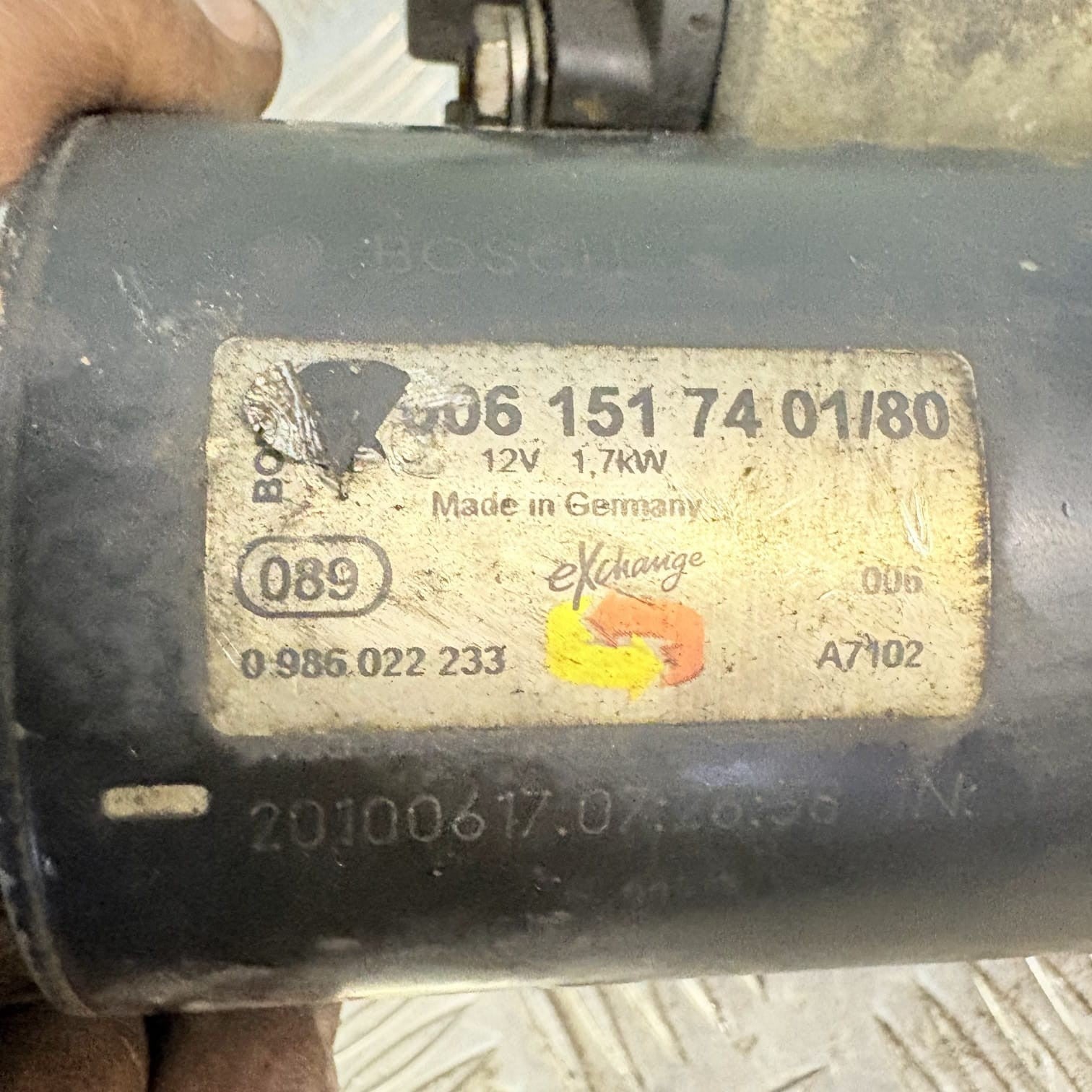 Mercedes E Class W211 E200 E220 CDI Starter Motor 2003-2009 0061517401 Bosch