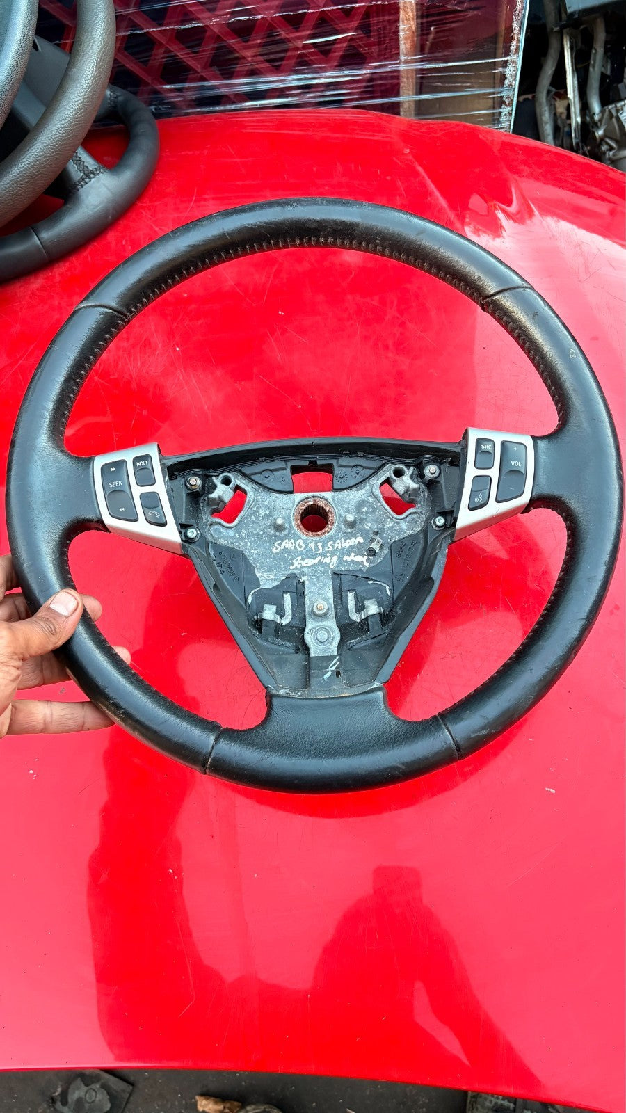 Saab 9-3 2003-2005 Leather Steering Wheel Multifunction Controls 6020815 1279674